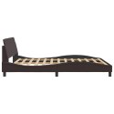 Rama łóżka z zagłówkiem, ciemnobrązowa 160x200 cm obita tkaniną