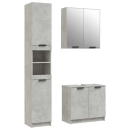 Zestaw 3 szafek łazienkowych, szarość betonu