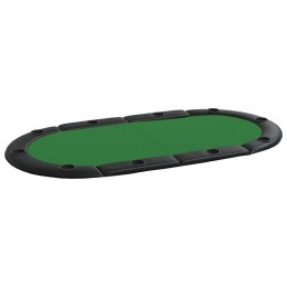 Składany blat do pokera dla 10 osób, zielony, 208x106x3 cm