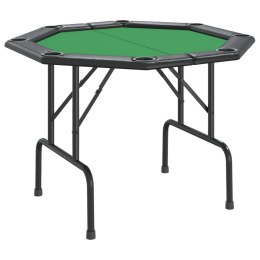 Składany stół do pokera dla 8 osób, zielony, 108x108x75 cm