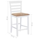 Krzesła barowe, 2 szt., białe, tkanina