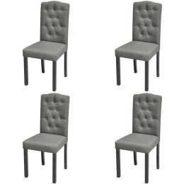 Krzesła stołowe, 4 szt., szare, obite tkaniną