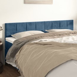 Zagłówki do łóżka, 2 szt, ciemnoniebieski, 90x5x78/88cm aksamit