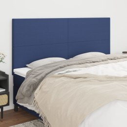 Zagłówki do łóżka, 4 szt., niebieskie, 100x5x78/88 cm, tkanina