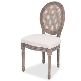 Krzesła stołowe, 4 szt., kremowe, obite tkaniną
