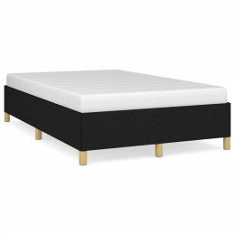 Rama łóżka, czarna, 120x190 cm, obita tkaniną