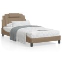 Rama łóżka z zagłówkiem, cappuccino, 100x200 cm, sztuczna skóra