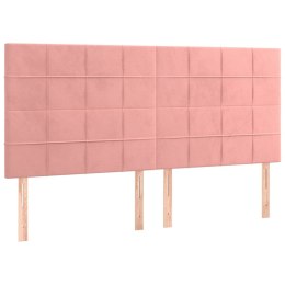 Zagłówki do łóżka, 4 szt., różowy, 80x5x78/88 cm, aksamit