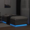 Rama łóżka z LED, szary dąb sonoma, 90x200 cm