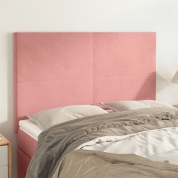 Zagłówki do łóżka, 4 szt., różowy, 72x5x78/88 cm, aksamit
