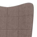 Fotel bujany z podnóżkiem, kolor taupe, obity tkaniną