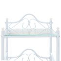 Stolik nocny ze stali i hartowanego szkła, 45x30,5x60 cm, biały