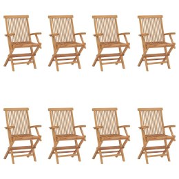 VidaXL Składane krzesła ogrodowe, 8 szt., lite drewno tekowe