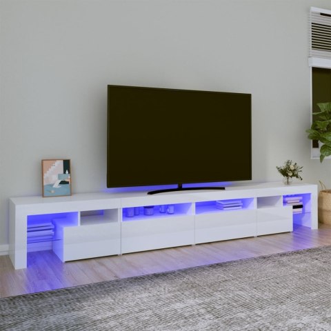 VidaXL Szafka pod TV z oświetleniem LED, biała, 260x36,5x40 cm