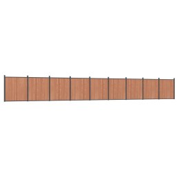 VidaXL Panel ogrodzeniowy, brązowy, 1564x186 cm, WPC