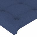 VidaXL Zagłówek do łóżka z LED, niebieski, 183x16x118/128 cm, tkanina