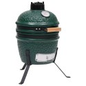 Ceramiczny grill kamado z wędzarnią, 2-w-1, 56 cm, zielony