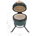 Ceramiczny grill kamado z wędzarnią, 2-w-1, 56 cm, zielony