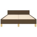 VidaXL Rama łóżka z wezgłowiem, ciemnobrązowa, 120x190 cm, tkanina