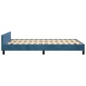 VidaXL Rama łóżka z wezgłowiem, ciemnoniebieska, 120x190 cm, aksamit