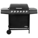 Grill gazowy z 6 palnikami, czarny