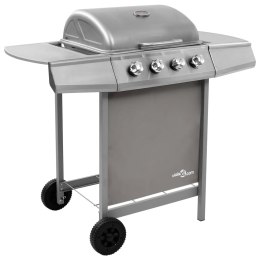 Grill gazowy z 4 palnikami, srebrny