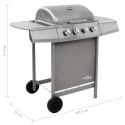 Grill gazowy z 4 palnikami, srebrny