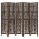 VidaXL Parawan pokojowy, 5-panelowy, ciemny brąz, lite drewno paulowni