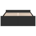 VidaXL Rama łóżka z szufladami, czarna, 140x190 cm