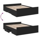 VidaXL Rama łóżka z szufladami, czarna, 140x190 cm