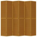 VidaXL Parawan pokojowy, 6-panelowy, brązowy, lite drewno paulowni