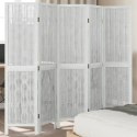 VidaXL Parawan pokojowy, 5-panelowy, biały, lite drewno paulowni