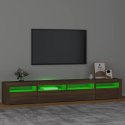 VidaXL Szafka pod TV z oświetleniem LED, brązowy dąb, 240x35x40 cm