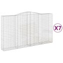 VidaXL Kosze gabionowe, 7 szt, 400x50x220/240 cm, galwanizowane żelazo