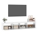 VidaXL Szafka pod TV z oświetleniem LED, biała z połyskiem210x35x40 cm