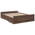 VidaXL Rama łóżka z szufladami, brązowy dąb, 135x190 cm