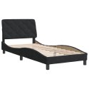 VidaXL Rama łóżka z zagłówkiem, czarna, 80x200 cm, aksamitna
