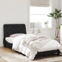 VidaXL Rama łóżka z zagłówkiem, czarna, 80x200 cm, aksamitna