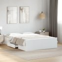 VidaXL Rama łóżka z szufladami, biała, 135x190 cm