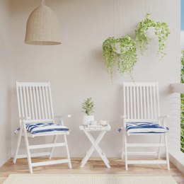 VidaXL Poduszki na krzesła, 2 szt., niebiesko-białe paski, 40x40x7 cm