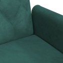 VidaXL 2-os kanapa rozkładana z poduszkami i podnóżkiem, ciemnozielona