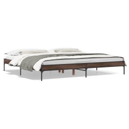 VidaXL Rama łóżka, brązowy dąb, 200x200 cm, materiał drewnopochodny
