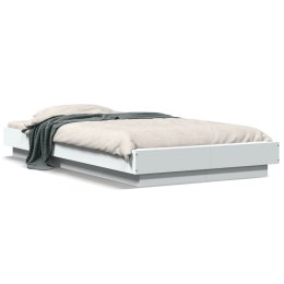 VidaXL Rama łóżka z LED, biała, 100x200 cm, materiał drewnopochodny
