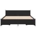 VidaXL Rama łóżka z szufladami, czarna, 135x190 cm