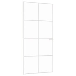 VidaXL Drzwi wewnętrzne, białe, 93x201,5 cm, szkło i aluminium