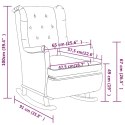 VidaXL Fotel bujany z podnóżkiem, kremowy, obity tkaniną
