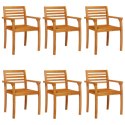 VidaXL Krzesła ogrodowe, 6 szt., 59x55x85 cm, lite drewno akacjowe
