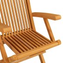 VidaXL Krzesła ogrodowe, zielone poduszki, 6 szt., drewno tekowe