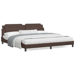 VidaXL Rama łóżka z zagłówkiem, brązowa, 200x200 cm, sztuczna skóra