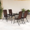 VidaXL Składane krzesła ogrodowe, 4 szt., brązowe, polirattan